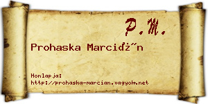 Prohaska Marcián névjegykártya